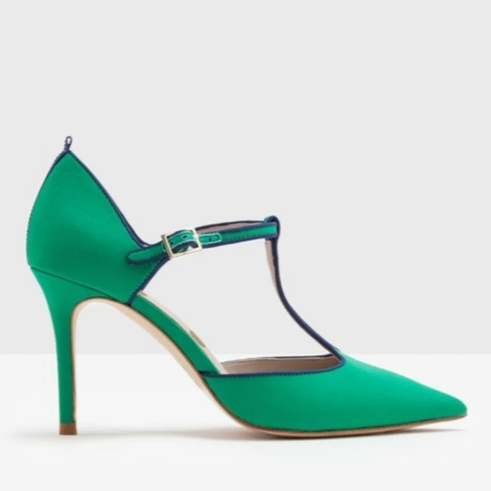 Boden Women's Angelica T-Bar Real Leather Retro Heels 36.5